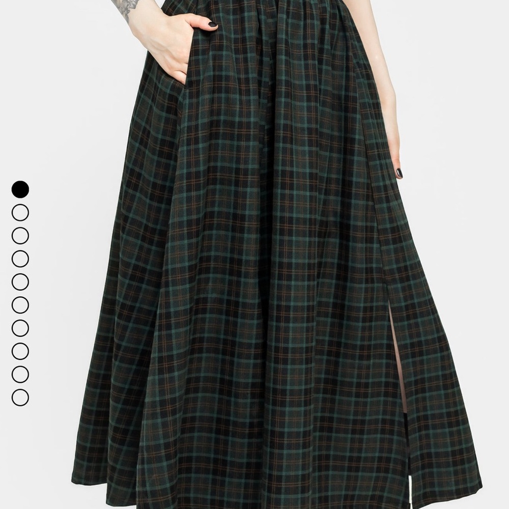 Disturbia’s Nightingale Buckled Check Midi Skirt